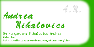 andrea mihalovics business card